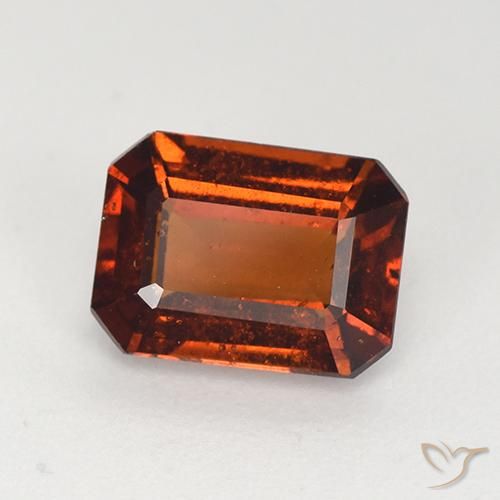 2.23ct 자연스러운 미디엄 오렌지 헤소나이트 가넷, 에메랄드 컷, VS