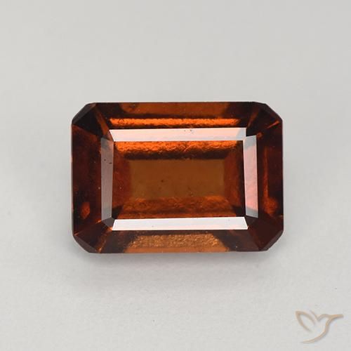 2.56ct 자연스러운 딥 오렌지 헤소나이트 가넷, 에메랄드 컷, VS