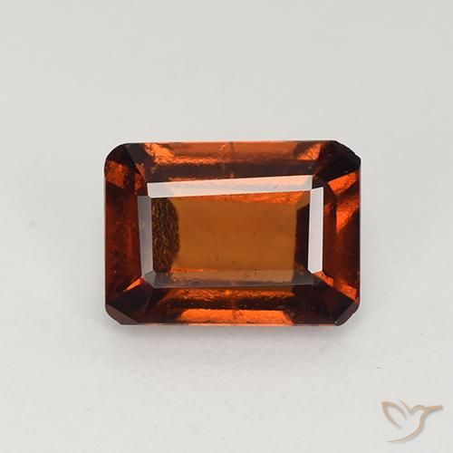 1.95ct 자연스러운 딥 오렌지 헤소나이트 가넷, 에메랄드 컷, VS
