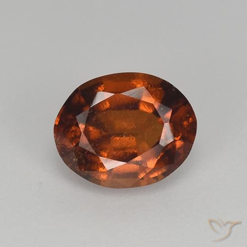 1.48ct 자연스러운 미디엄 오렌지 헤소나이트 가넷, 타원형, VS