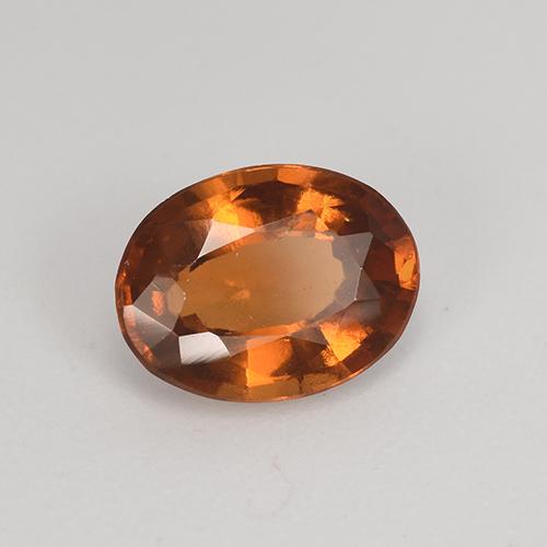 1.27캐럿 천연 딥 오렌지 헤소나이트 가넷, 타원형 컷, 7.8×6 mm, VS