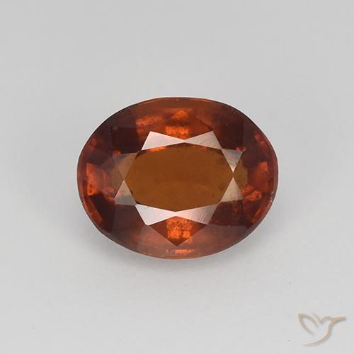 1.56ct 자연스러운 웜 브라운 헤소나이트 가넷, 타원형, VS