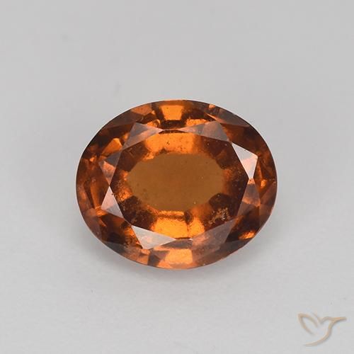 1.86ct 자연스러운 오렌지빛이 도는 갈색 헤소나이트 가넷, 타원형, VS-SI