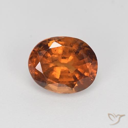 1.86ct 자연스러운 미디엄 브라운 헤소나이트 가넷, 타원형, VS-SI