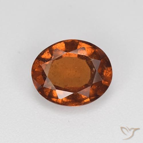2.00ct 자연스러운 오렌지빛이 도는 갈색 헤소나이트 가넷, 타원형, VS-SI