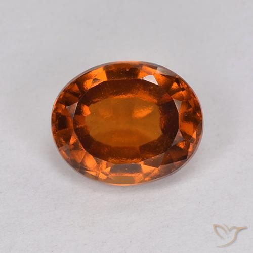 2.16ct 자연스러운 오렌지빛이 도는 갈색 헤소나이트 가넷, 타원형, VS