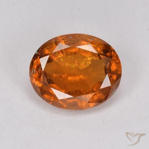 1.98ct 자연스러운 미디엄 다크 오렌지 헤소나이트 가넷, 타원형, VS-SI