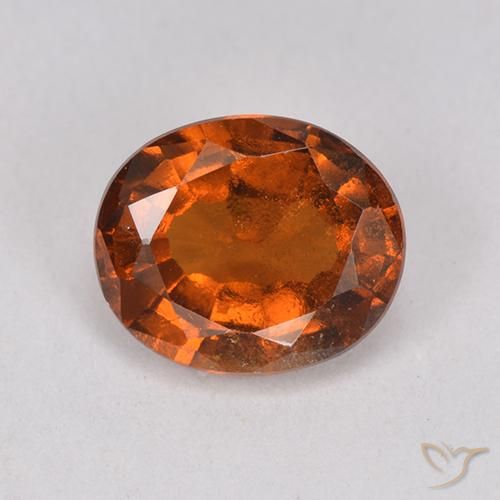 1.80ct 자연스러운 붉은 오렌지 헤소나이트 가넷, 타원형, VS-SI