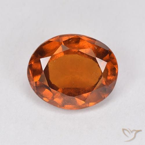 2.46ct 자연스러운 앰버 오렌지 헤소나이트 가넷, 타원형, VS-SI