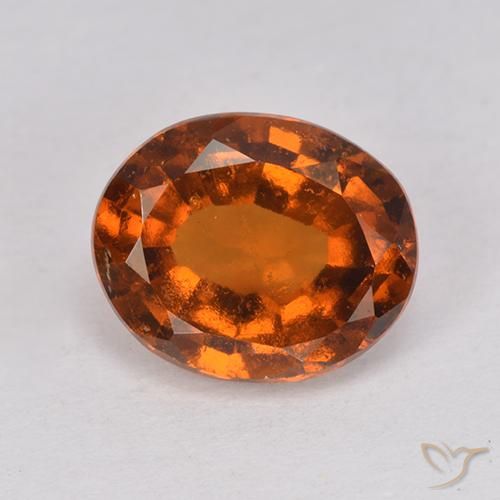 2.56ct 자연스러운 앰버 오렌지 헤소나이트 가넷, 타원형, VS-SI
