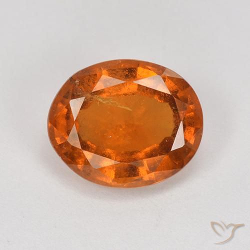 2.18ct 자연스러운 딥 오렌지 헤소나이트 가넷, 타원형, VS-SI