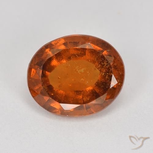1.90ct 자연스러운 붉은 오렌지 헤소나이트 가넷, 타원형, VS-SI