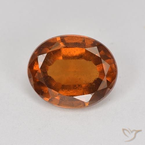 2.00ct 자연스러운 앰버 오렌지 헤소나이트 가넷, 타원형, VS