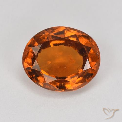 1.87ct 자연스러운 딥 오렌지 헤소나이트 가넷, 타원형, VS