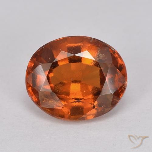 2.26ct 자연스러운 딥 오렌지 헤소나이트 가넷, 타원형, VS