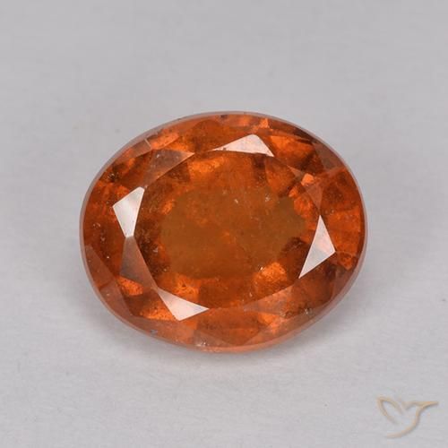 2.17ct 자연스러운 앰버 오렌지 헤소나이트 가넷, 타원형, VS-SI