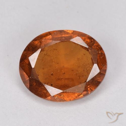 2.15ct 자연스러운 미디엄 다크 오렌지 헤소나이트 가넷, 타원형, VS-SI