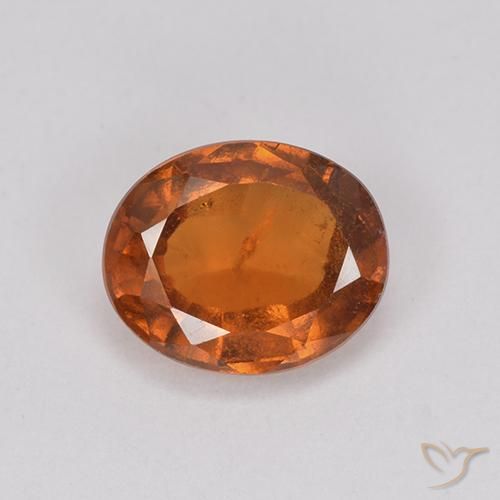 2.00ct 자연스러운 딥 오렌지 헤소나이트 가넷, 타원형, VS-SI