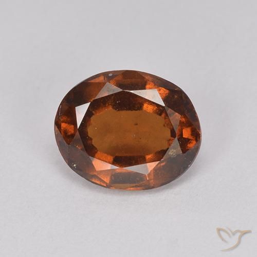 2.14ct 자연스러운 미디엄 다크 오렌지 헤소나이트 가넷, 타원형, VS
