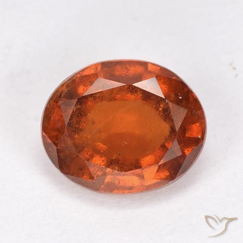2.12ct 자연스러운 미디엄 오렌지 헤소나이트 가넷, 타원형, VS-SI