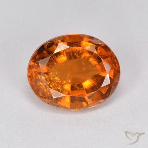 2.40ct 자연스러운 미디엄 다크 오렌지 헤소나이트 가넷, 타원형, VS-SI