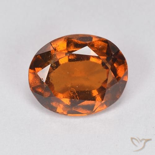 2.13ct 자연스러운 미디엄 다크 오렌지 헤소나이트 가넷, 타원형, VS-SI