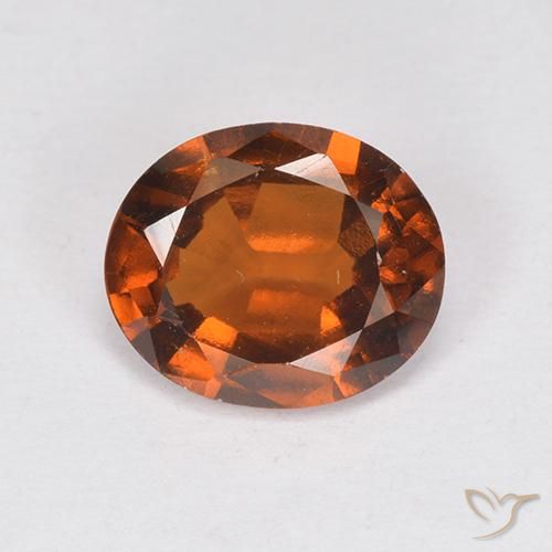 1.90ct 자연스러운 붉은 오렌지 헤소나이트 가넷, 타원형, VS
