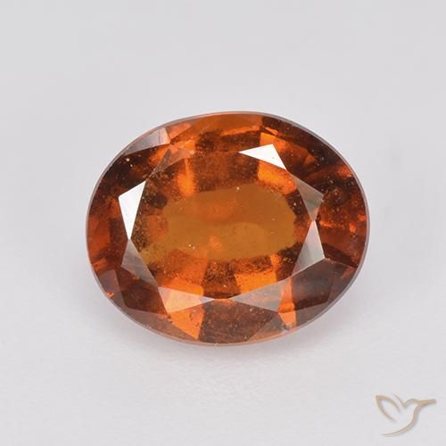 2.38ct 자연스러운 붉은 오렌지 헤소나이트 가넷, 타원형, VS-SI