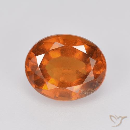 2.41ct 자연스러운 미디엄 다크 오렌지 헤소나이트 가넷, 타원형, VS-SI