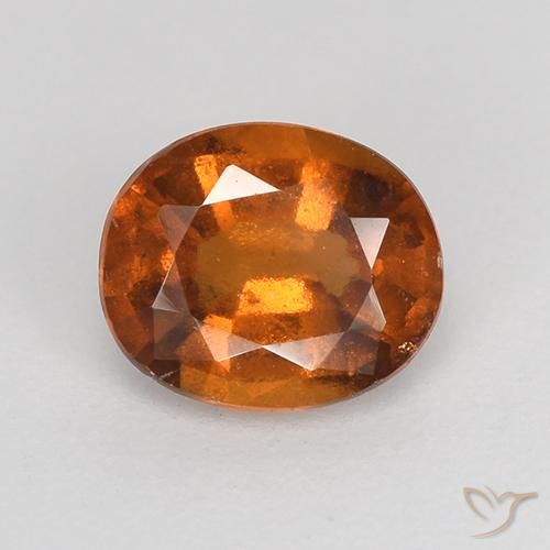 1.28ct 자연스러운 미디엄 다크 오렌지 헤소나이트 가넷, 타원형, VS-SI