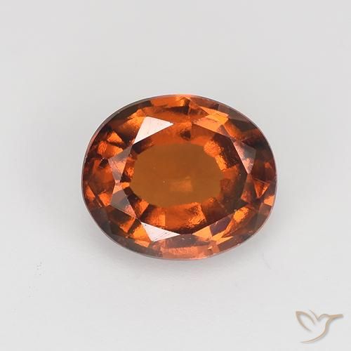 1.36ct 자연스러운 다크 오렌지 헤소나이트 가넷, 타원형, VVS-VS