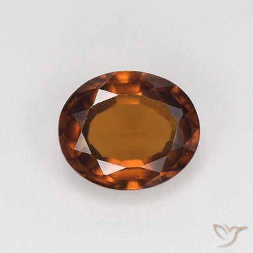 1.58ct 자연스러운 붉은 오렌지 헤소나이트 가넷, 타원형, VVS-VS