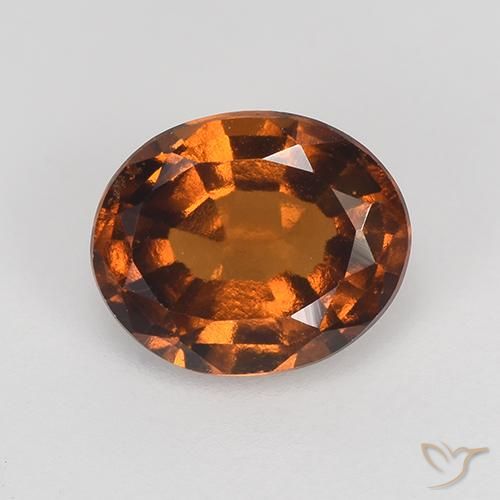 1.43ct 자연스러운 앰버 오렌지 헤소나이트 가넷, 타원형, VVS-VS