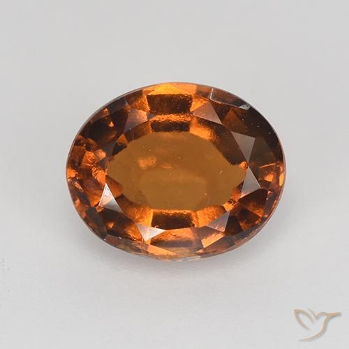 1.65ct 자연스러운 미디엄 다크 오렌지 헤소나이트 가넷, 타원형, VVS-VS