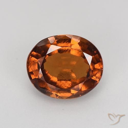 1.57ct 자연스러운 앰버 오렌지 헤소나이트 가넷, 타원형, VS