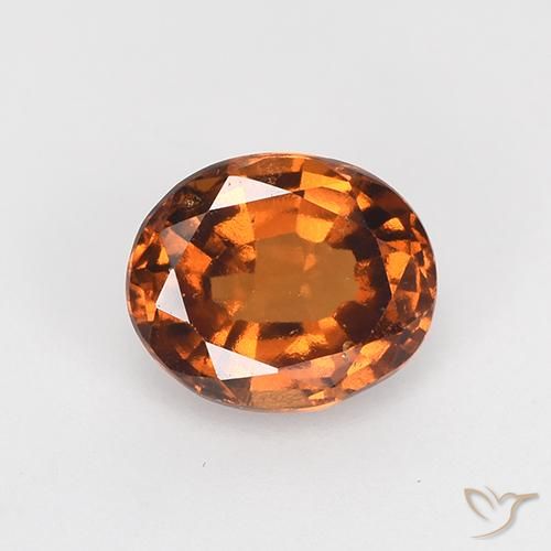 1.26ct 자연스러운 딥 오렌지 헤소나이트 가넷, 타원형, VS