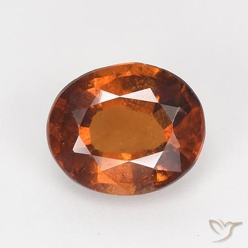 1.61ct 자연스러운 붉은 오렌지 헤소나이트 가넷, 타원형, VS-SI