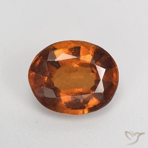 1.45ct 자연스러운 딥 오렌지 헤소나이트 가넷, 타원형, VS