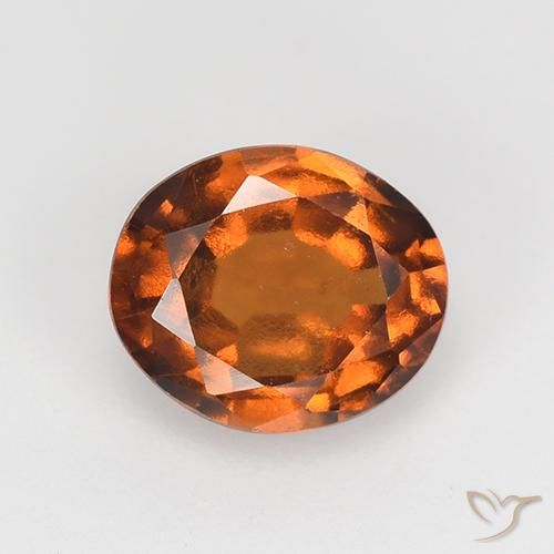 1.55ct 자연스러운 미디엄 다크 오렌지 헤소나이트 가넷, 타원형, VS