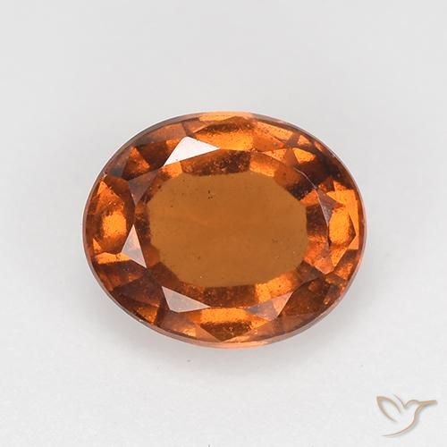 1.65ct 자연스러운 미디엄 다크 오렌지 헤소나이트 가넷, 타원형, VS