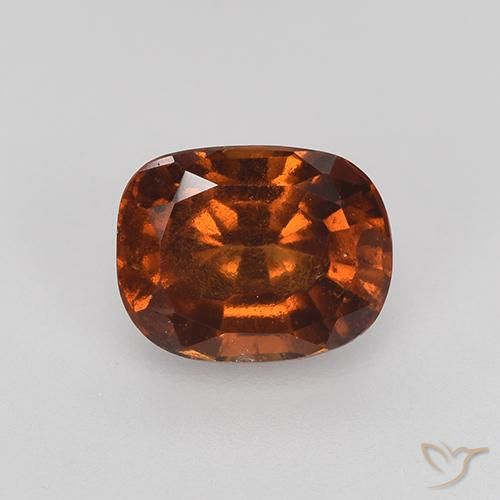 1.89ct 자연스러운 오렌지빛이 도는 갈색 헤소나이트 가넷, 방석, VS