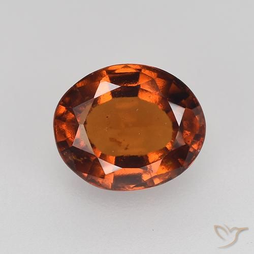 2.36ct 자연스러운 앰버 오렌지 헤소나이트 가넷, 타원형, VS
