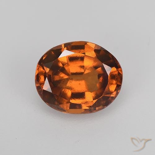 1.75ct 자연스러운 딥 오렌지 헤소나이트 가넷, 타원형, VVS-VS
