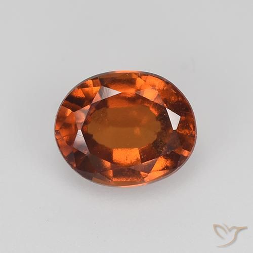 1.86ct 자연스러운 앰버 오렌지 헤소나이트 가넷, 타원형, VVS-VS