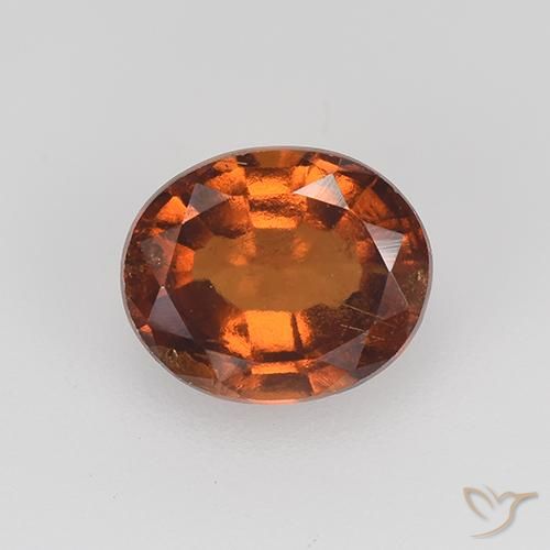1.90ct 자연스러운 다크 오렌지 헤소나이트 가넷, 타원형, VS-SI