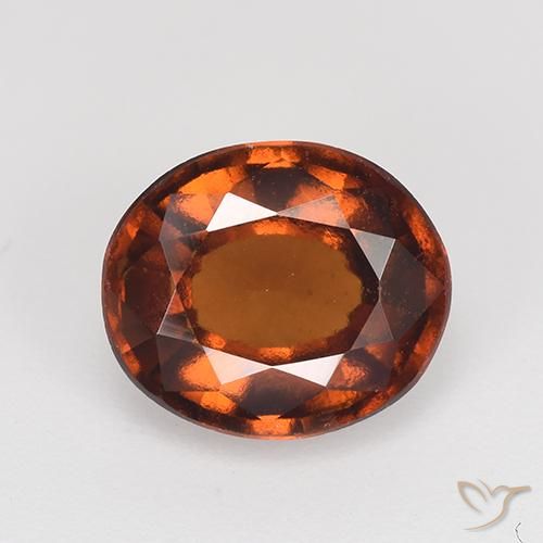 2.87ct 자연스러운 붉은 오렌지 헤소나이트 가넷, 타원형, VS