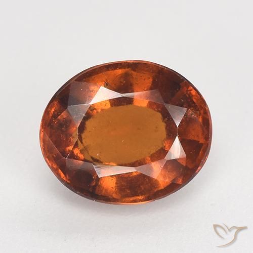 2.60ct 자연스러운 앰버 오렌지 헤소나이트 가넷, 타원형, VS-SI