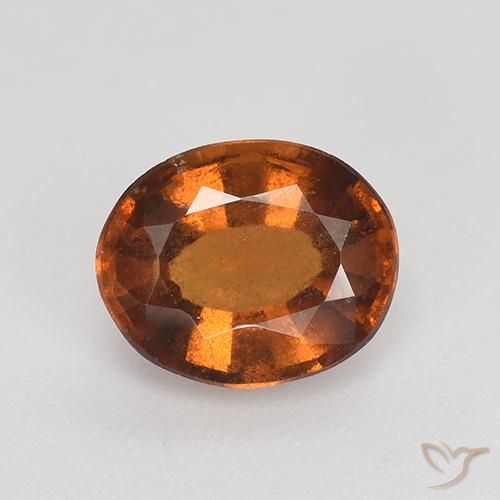 1.69ct 자연스러운 붉은 오렌지 헤소나이트 가넷, 타원형, VS-SI