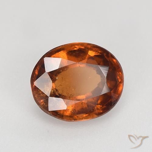 1.76ct 자연스러운 앰버 오렌지 헤소나이트 가넷, 타원형, VS-SI