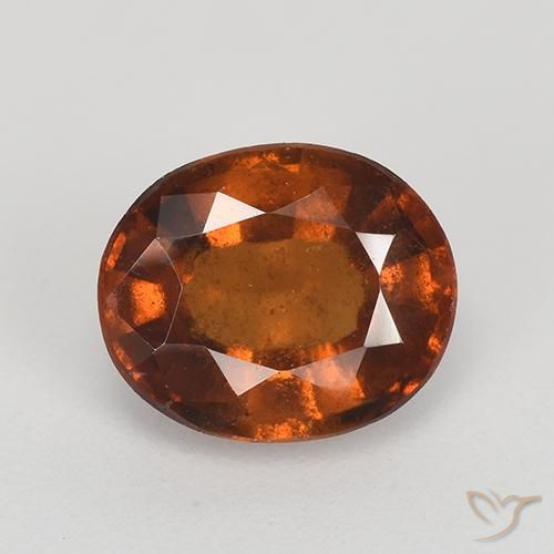 2.21ct 자연스러운 앰버 오렌지 헤소나이트 가넷, 타원형, VS-SI